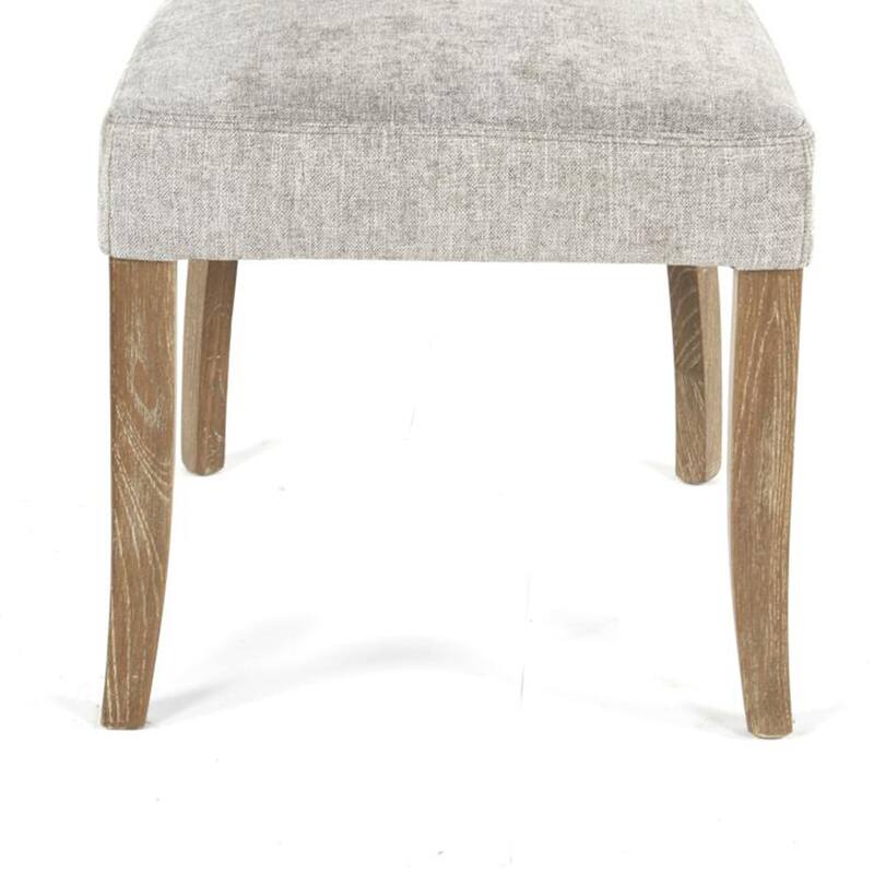 Ryna Dining Side Chair Set of 2, Gray, Washed Oak Brown Solid Wood