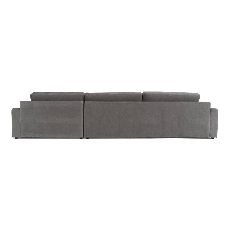 Divani Casa Loki Modern Grey Fabric Right Facing Sectional Sofa