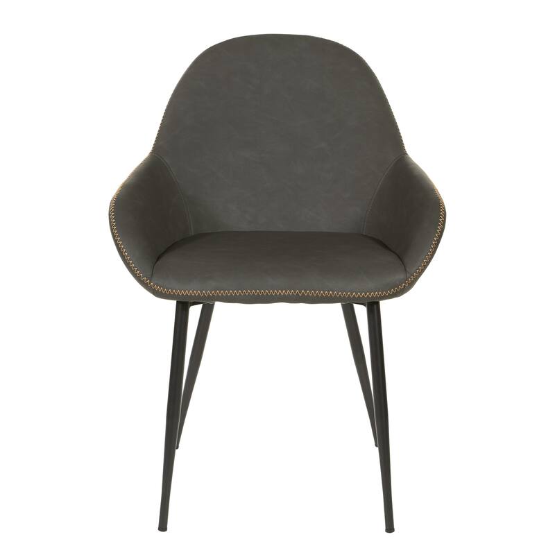 Porch & Den Poehler Faux Leather Mid-century Accent Chair