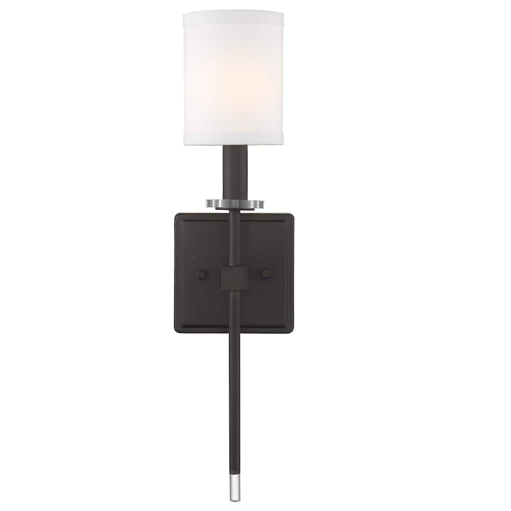 Dressy Glam 1-Light Wall Sconce with Modern Shade in Bronze