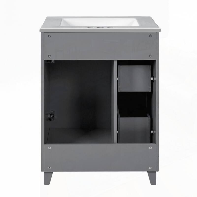 24-Inch Bathroom Vanity Cabinet with Ceramic Sink