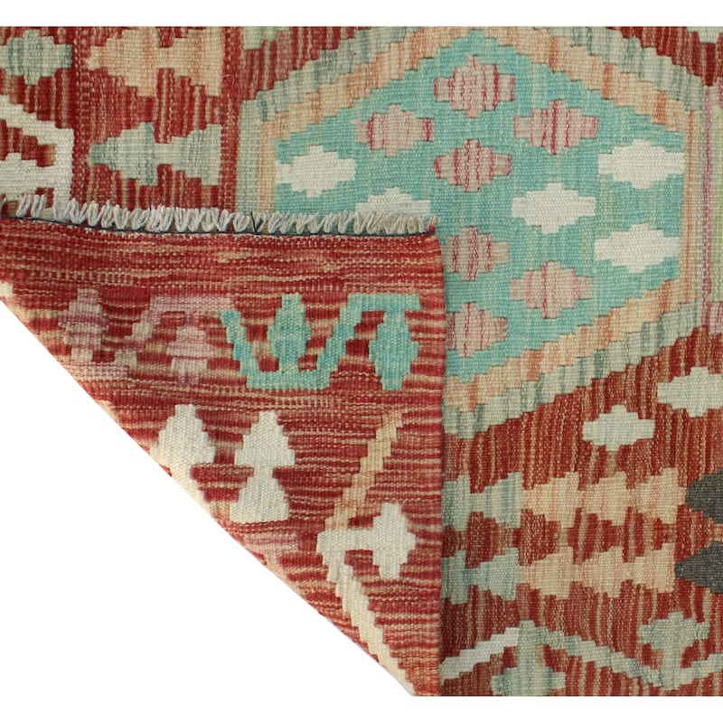 Sun Faded Flatweave Ronna Red/Ivory Runner - 2'9" x 9'7"