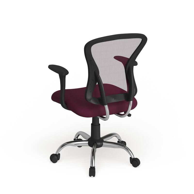 Mid-Back Mesh Swivel Task Office Chair with Chrome Base and Arms