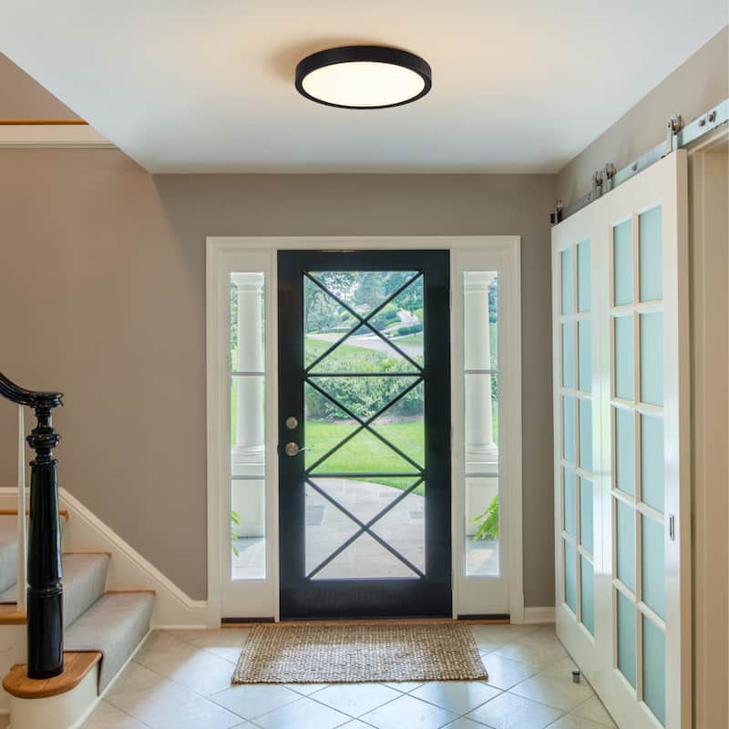 Modern 9.06-inch Round LED Flush Mount Ceiling Lighting for Hallway Bedroom
