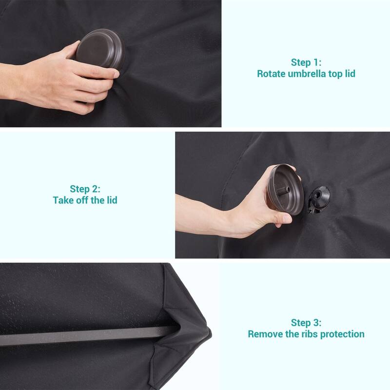 Bonosuki 10 x 6.5ft Patio Rectangular Umbrella with Tilt and Crank