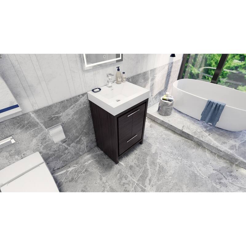 Dove 24'' Freestanding Vanity with Reinforced Acrylic Sink
