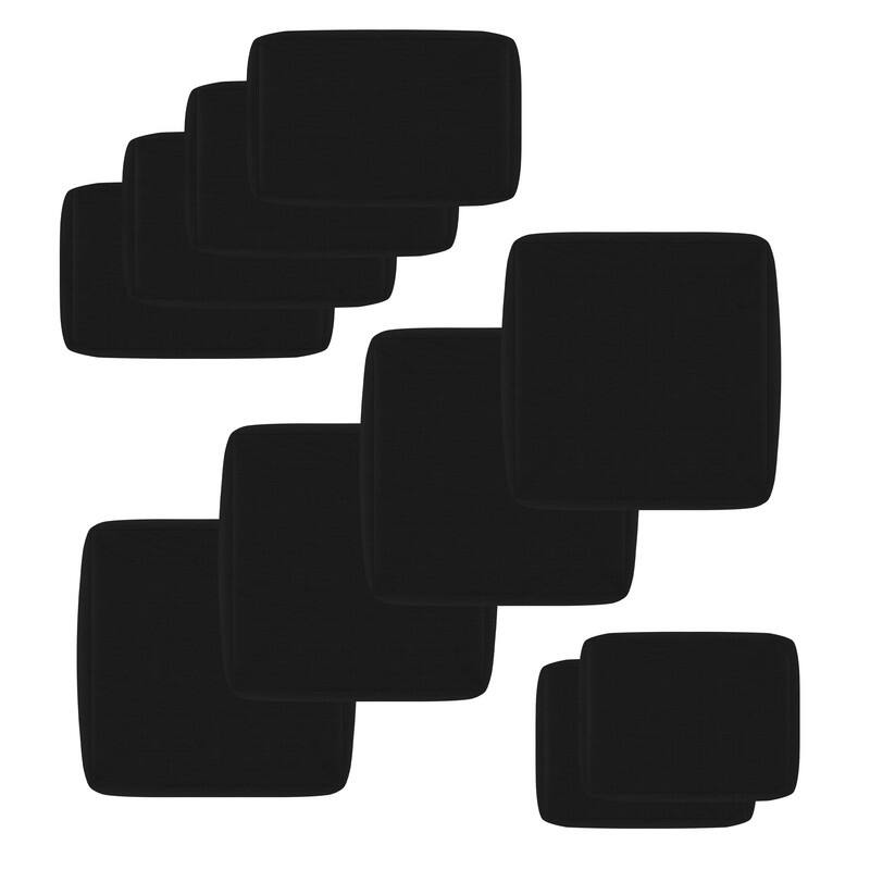 FINCATI 27" × 27" Outdoor Cushion Replacement Cover, Cushion Slipcover for Sectionals, Patio Seat Cover 27 Inches (COVER ONLY!) - 10 Pieces - Black