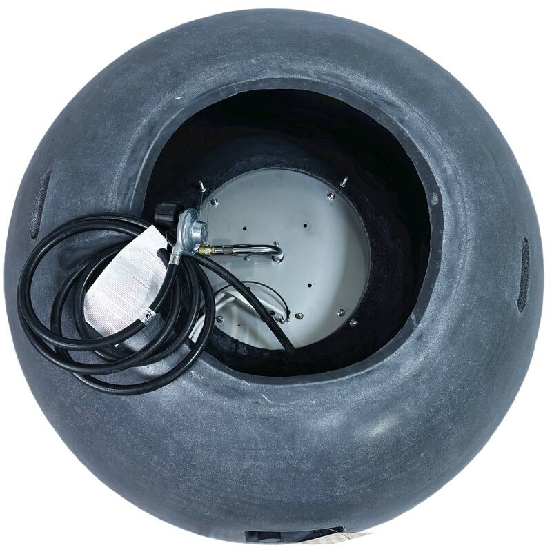 42 Inch Outdoor Concrete Propane Gas Fire Pit Bowl in Antique White Color