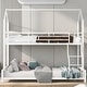 preview thumbnail 2 of 10, Metal House Bunk Bed with Roof, Twin over Full, White