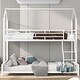 preview thumbnail 2 of 10, White Metal House Bunk Bed with Roof, Ladder and Fence for Kids, Boys and Girls