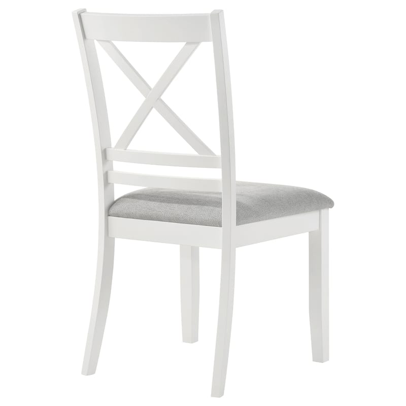 Hollis White Cross Back Wood Dining Side Chair (Set of 2)