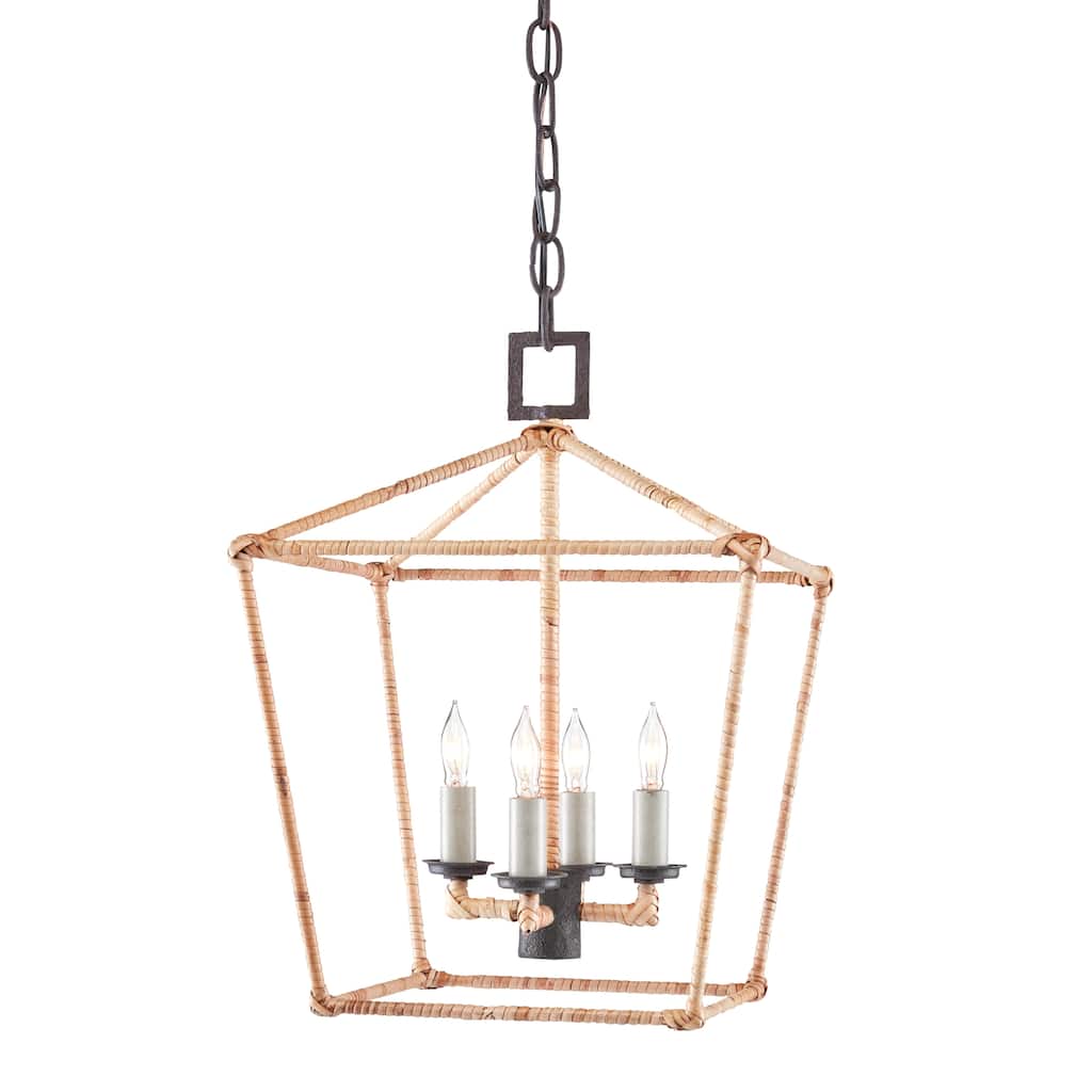 Currey & Company Denison Small Natural Lantern - 17.5"h x 12.25"w x 12.25"d