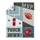 preview thumbnail 3 of 3, Sweet Jojo Designs American Football MVP Boy 5p Toddler-size Comforter Set Green Blue Red Vintage Helmet Field Goal Sports Stars