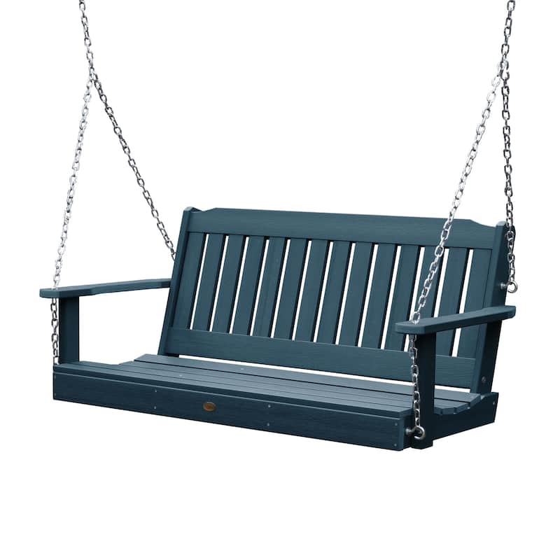 HIGHWOOD Lehigh 5-foot Eco-friendly Synthetic Wood Porch Swing - Nantucket Blue