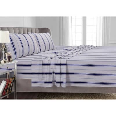 Flannel 170-GSM Printed Extra Deep Pocket Bed Sheet Set