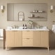 preview thumbnail 104 of 168, Gabi Bathroom Vanity with White Engineered Stone Top 72" - Rustic Ash