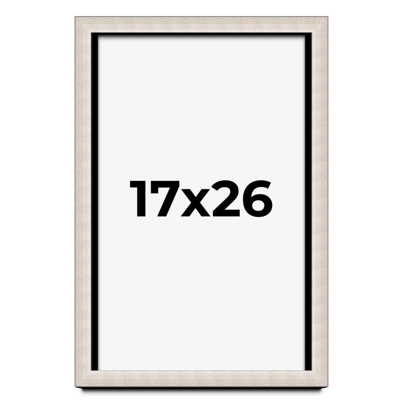 17x26 Shadow Box Frame Silver Real Wood Contemporary Shadowbox Display Frame UV Acrylic Front Acid Free Backing and Hardware