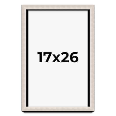 17x26 Shadow Box Frame Silver Real Wood Contemporary Shadowbox Display Frame UV Acrylic Front Acid Free Backing and Hardware