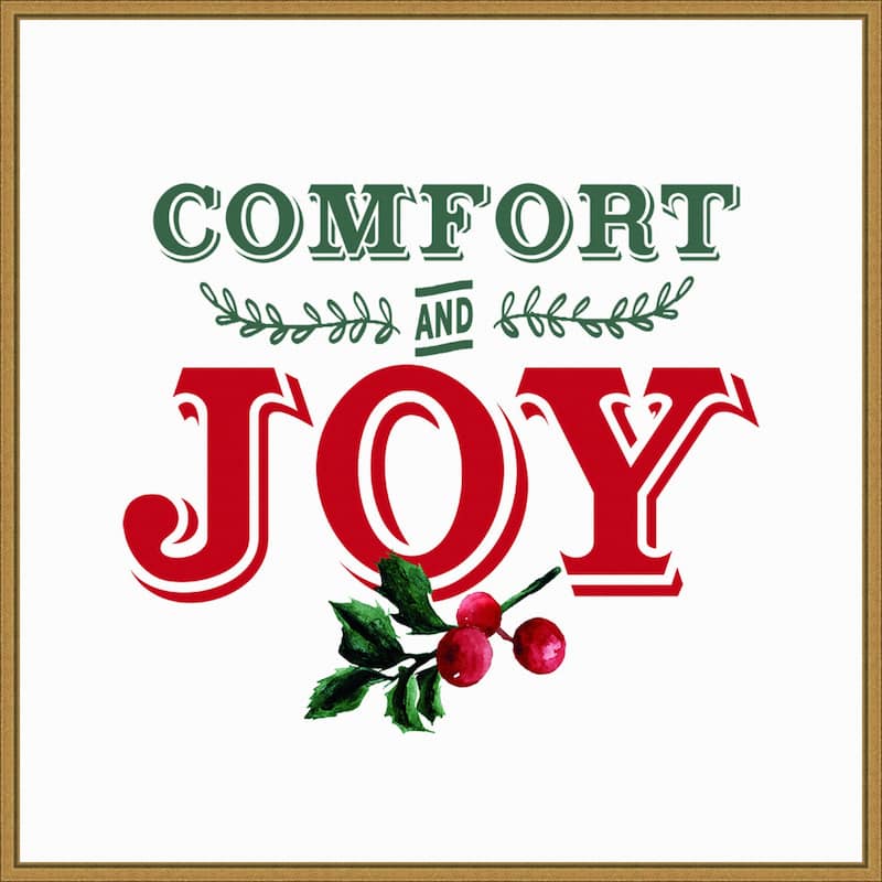 Comfort and Joy Holly Berry by Amanti Art Portfolio Framed Canvas Wall Art