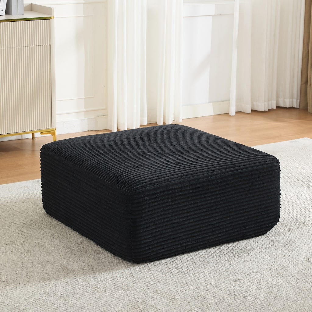 Modular Sectional Ottoman Corduroy Rectangle Footstool