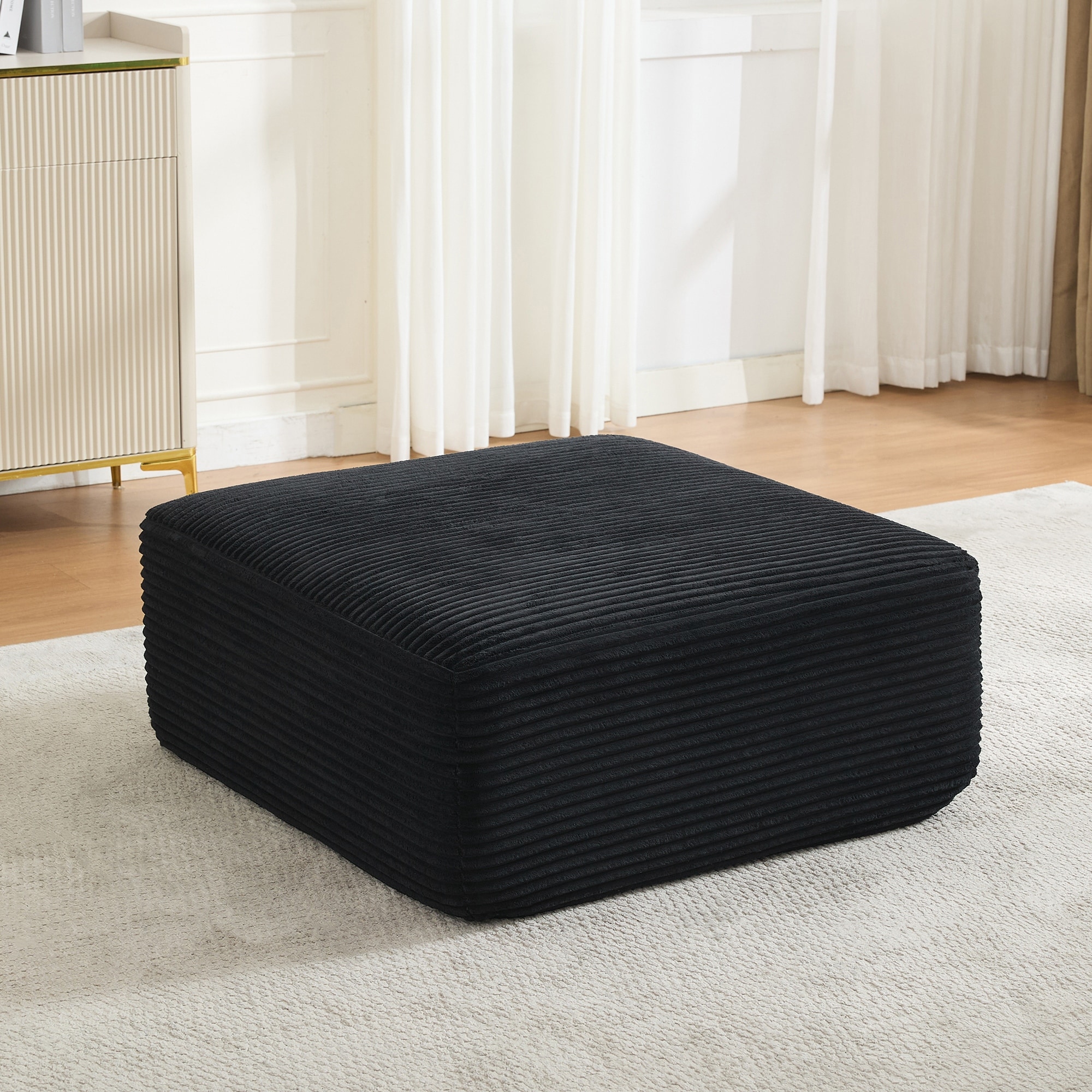 Modular Sectional Ottoman Corduroy Rectangle Footstool