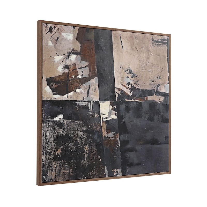 Renwil Odysseus Canvas Wall Art with Deep Brown Frame
