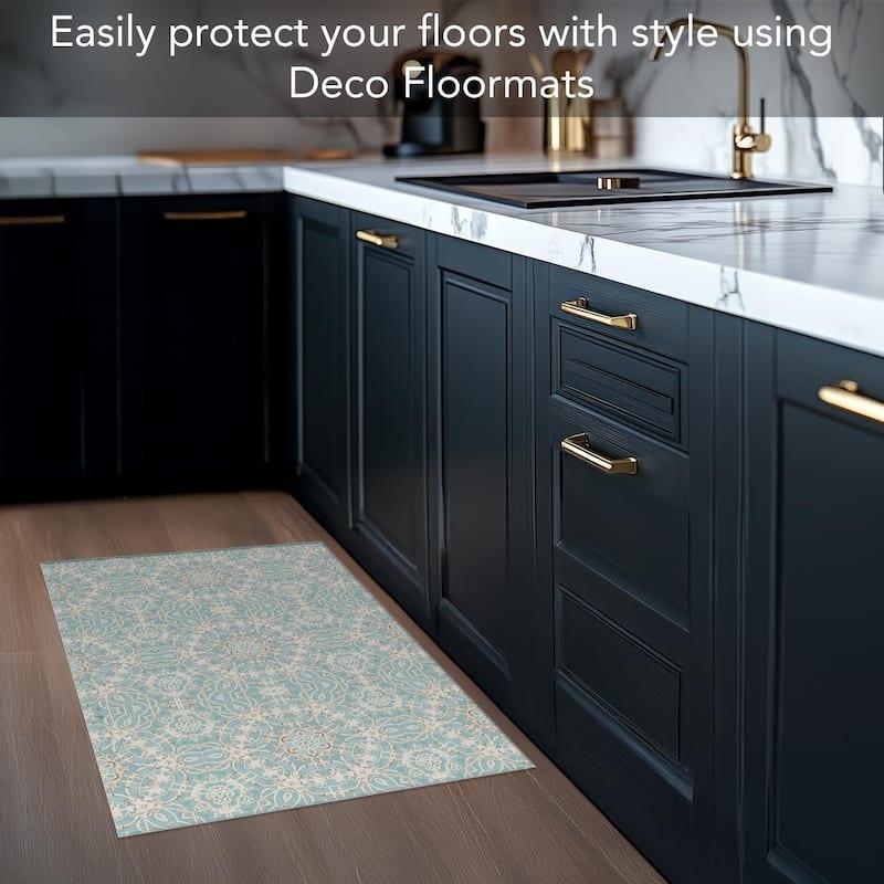 Elegance Deco-Floormat, Decorative Mat, Designer Rug, Waterproof, Low Profile, Eco-Friendly Non Slip, Made in The USA (3' x 2')