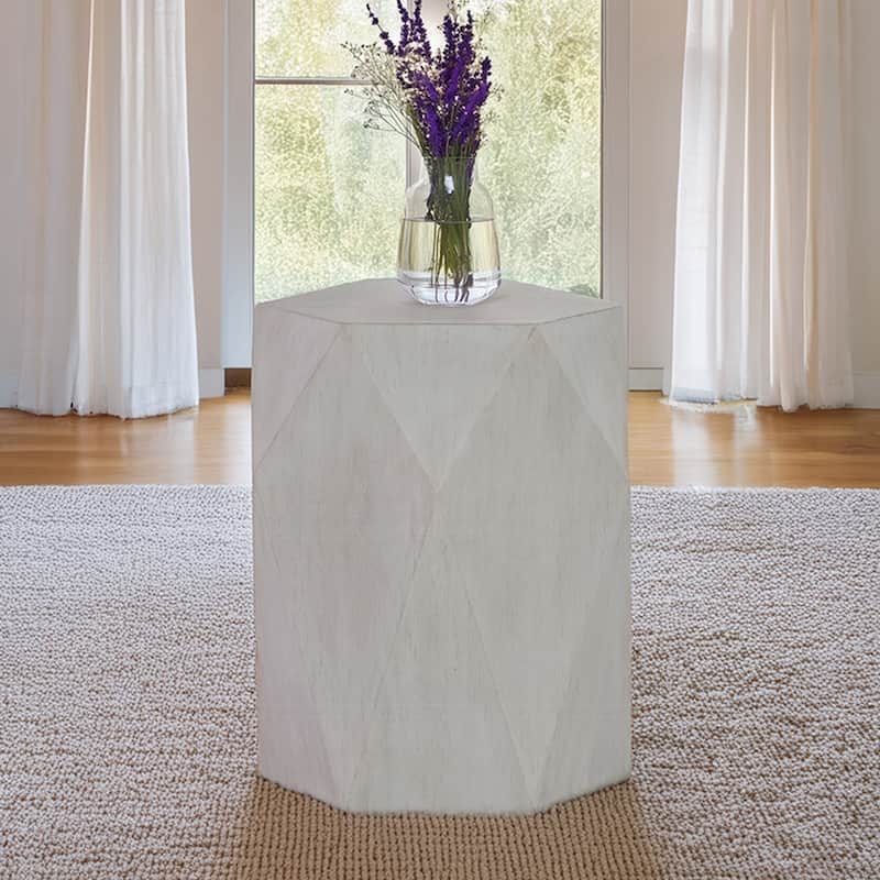 Wooden End Table with Diamond Shape