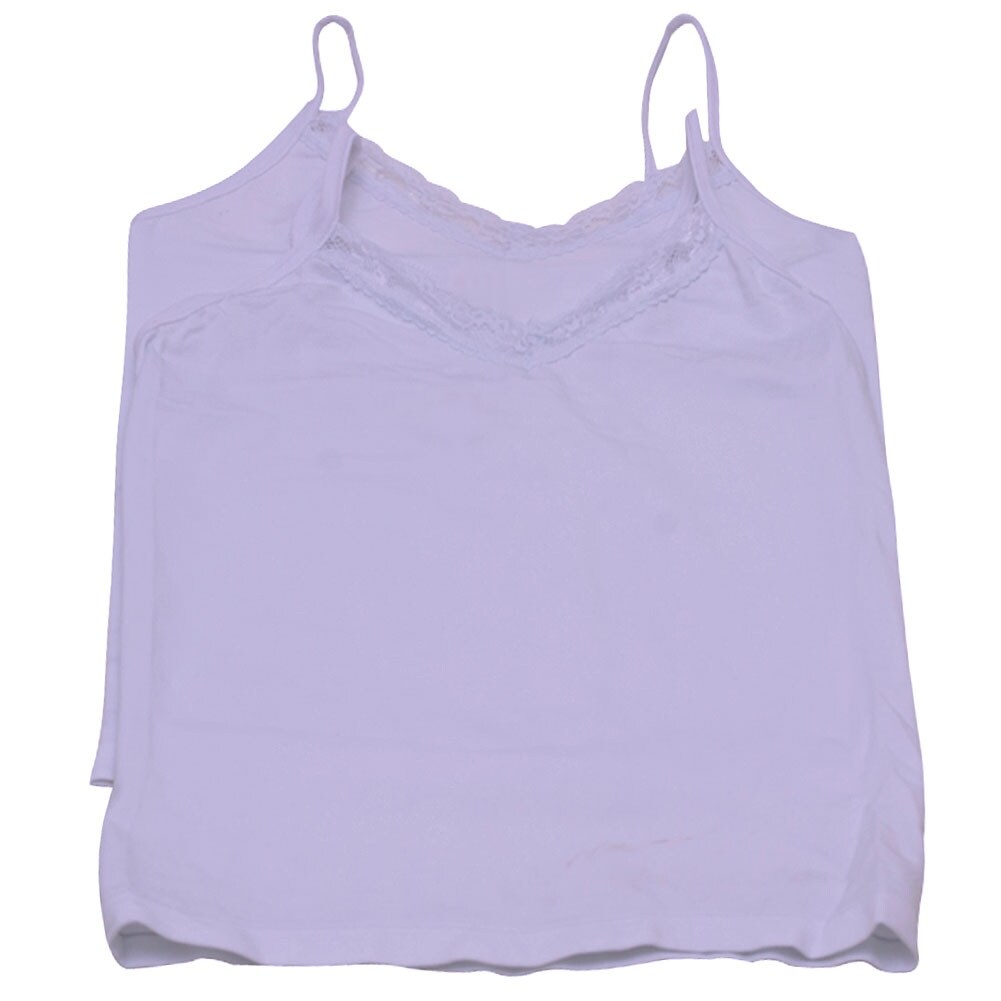 Shop 1000 Cute Girls White Solid Color Lace Trim Camisole Top 2