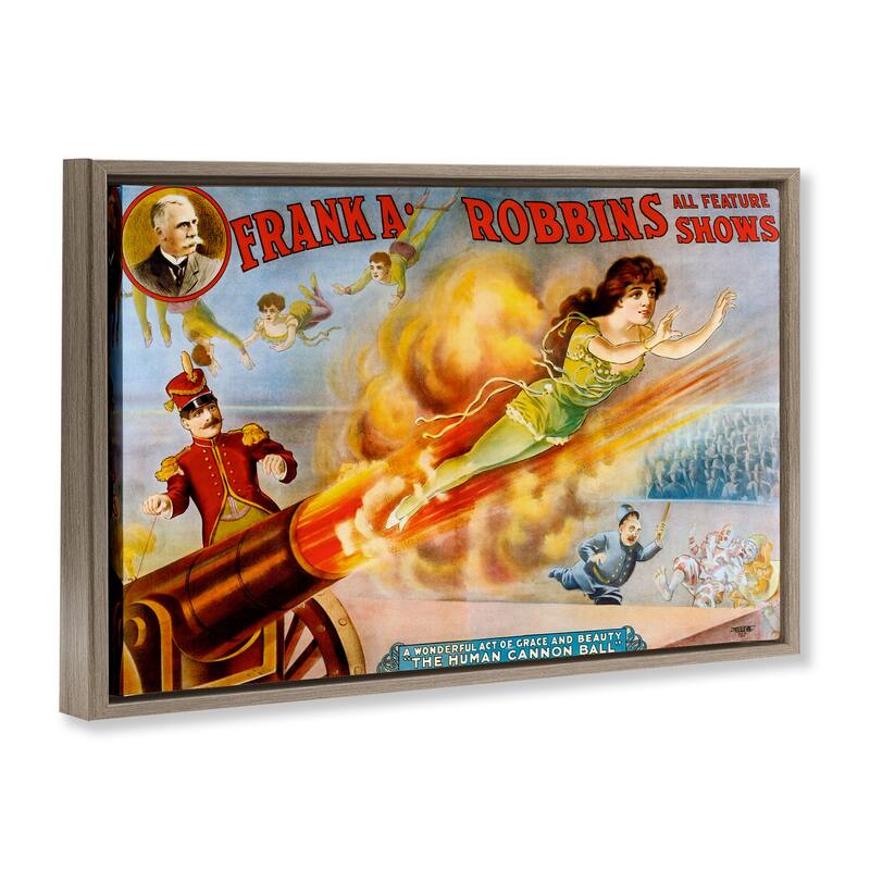 Stupell Vintage Circus Advertisement Framed Floater Canvas Wall Art Design By Marcus Jules