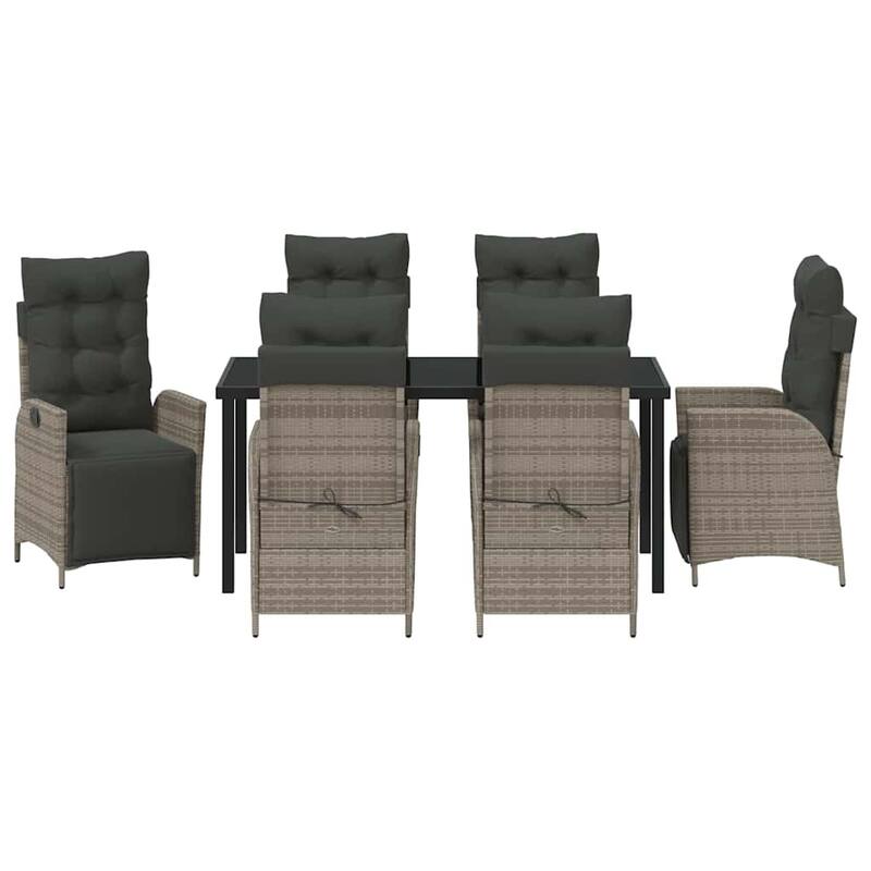 vidaXL Garden Dining Set with Cushion Poly Rattan