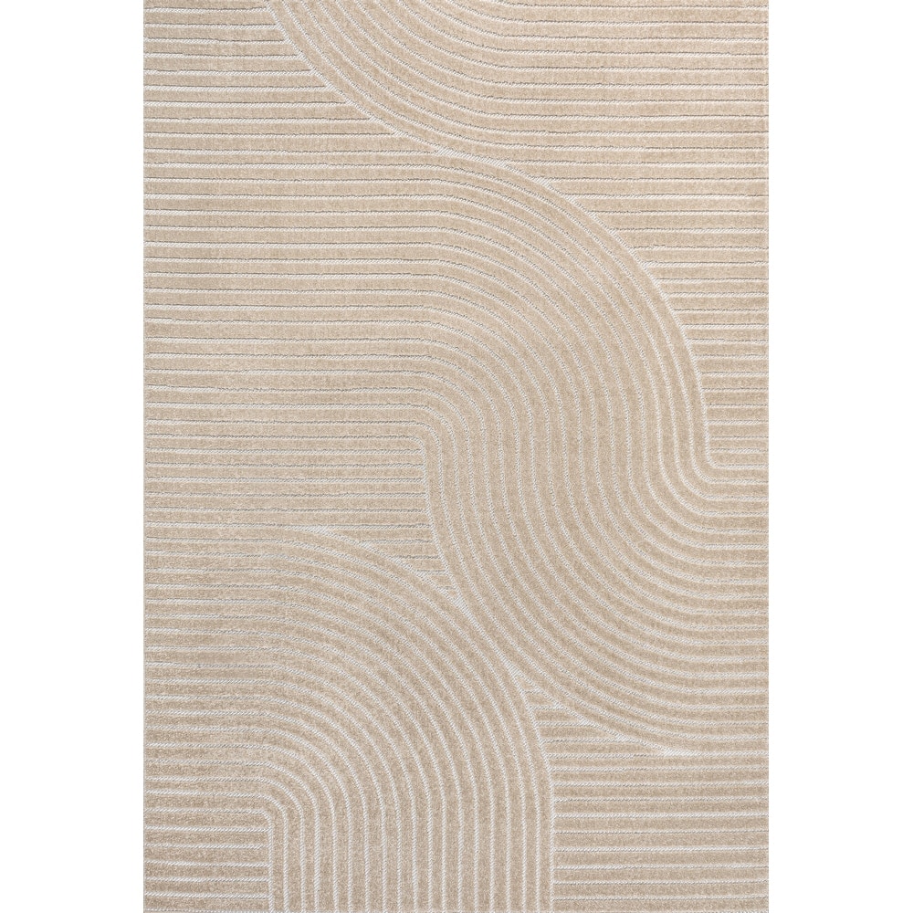 JONATHAN Y Odense Minimalist Curve Geometric Gray/Ivory Area Rug
