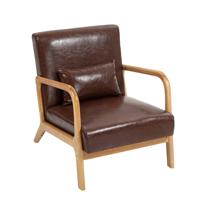 2 Set Mid Century ModernUpholstered Accent Chairs Armchair with Pillow