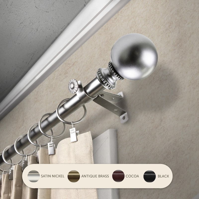 Elias 13-16" Single Curtain Rod - Steel Drapery Rod - Elegant Home Decor - 84