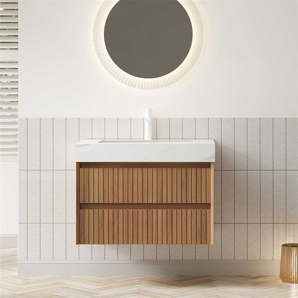 30" Wall-Mounted Bathroom Vanity with Undermount Sink