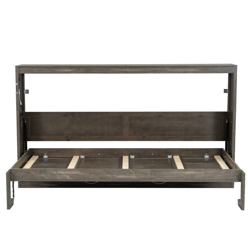 Modern Twin Size Murphy Bed with LED Light can be Folded into A Hidden Cabinet