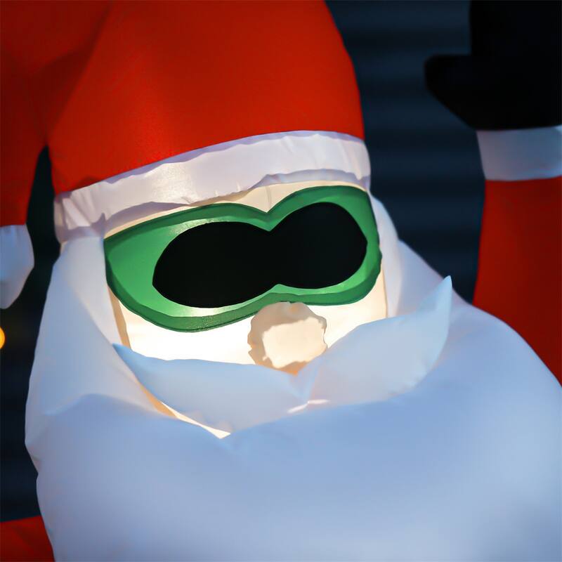 Christmas Inflatable Decoration Santa Claus on Plane with LED Lights Indoor Outdoor Display