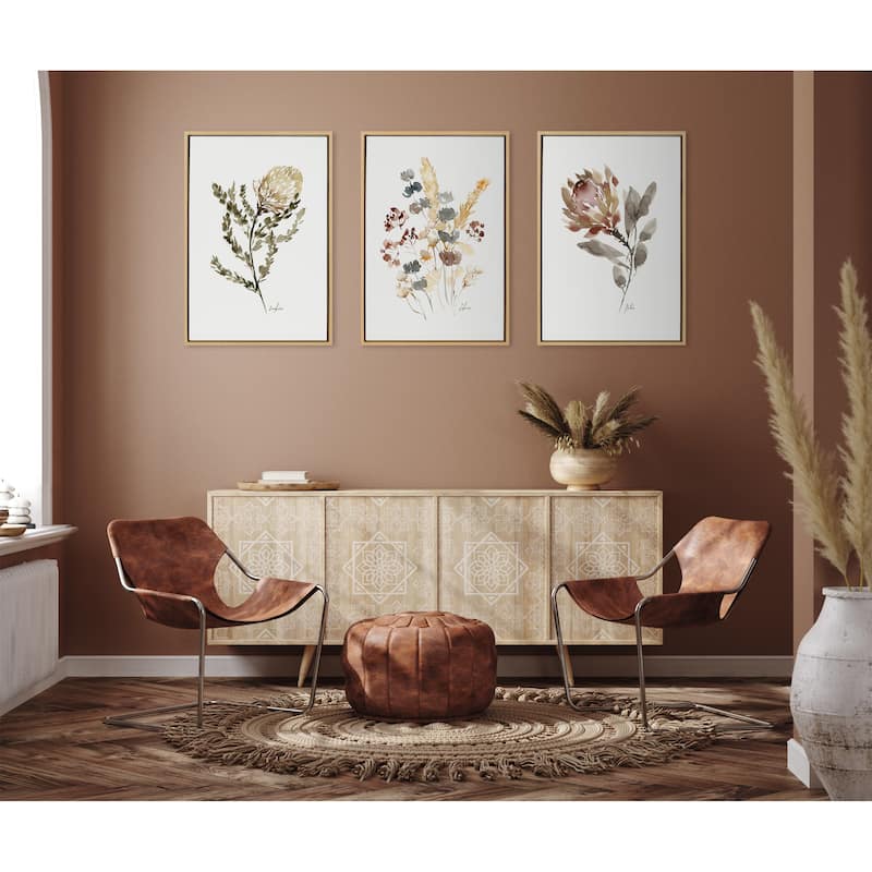 Kate and Laurel Sylvie Wild Salvia Framed Canvas by Sara Berrenson