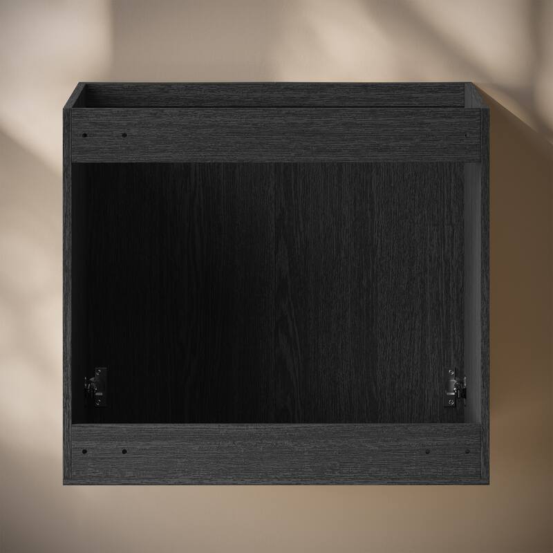 Cascade 24" Wall-Mounted Bathroom Vanity Cabinet Without Top In Black Oak - 24