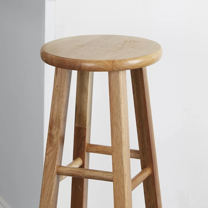 Azalea Park 29" Natural Wood Backless Indoor Kitchen Barstool