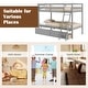 preview thumbnail 10 of 24, Twin Over Twin Bunk Bed Wood Bed Frame with 2 Storage Drawers and Ladder-Gray