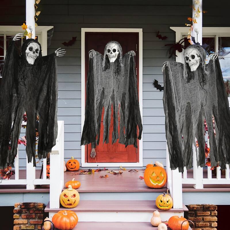 5 Pcs Halloween Hanging Grim Reapers for Outdoor Decoration,Haunted