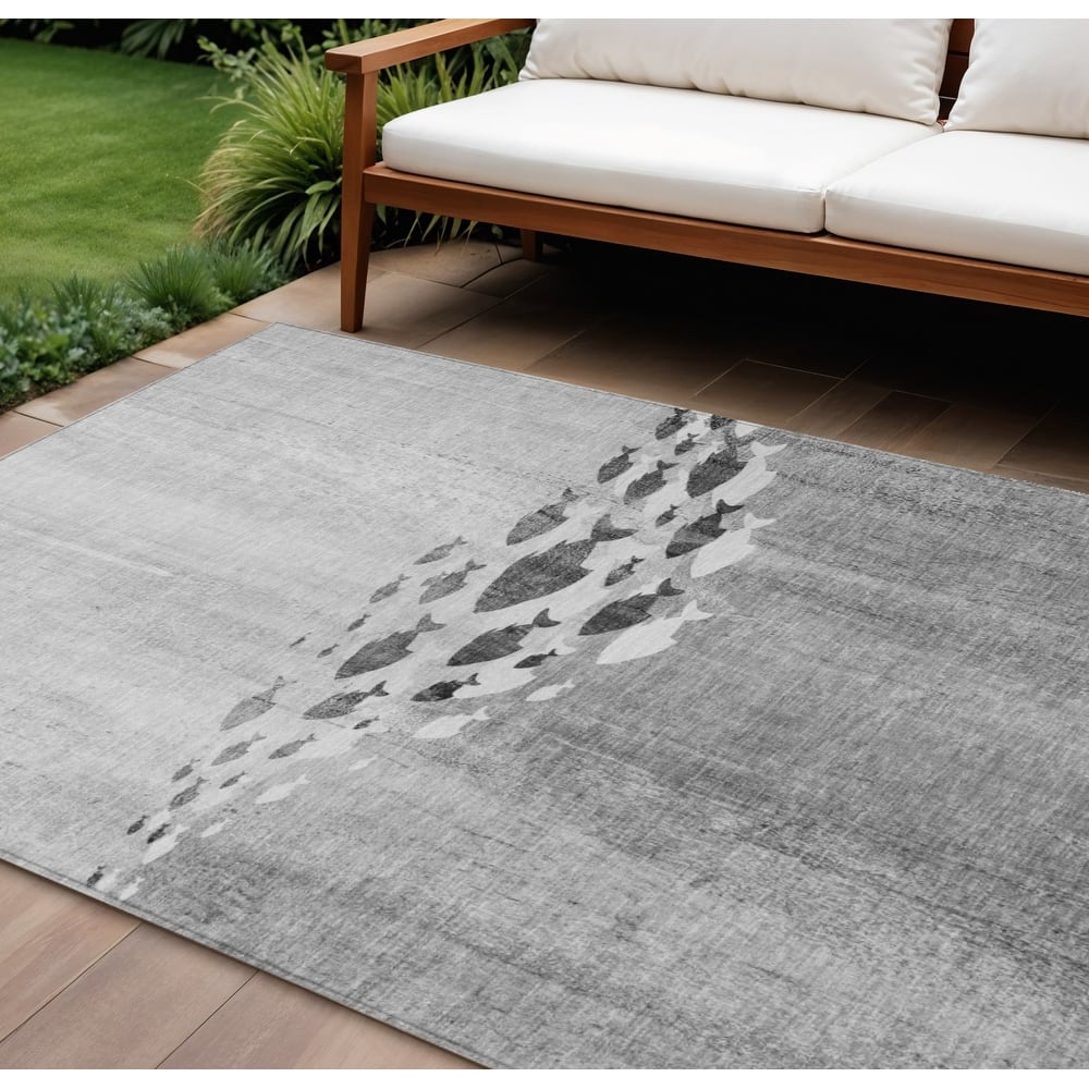 HomeRoots Nautical Transitional Rectangle Outdoor Rug