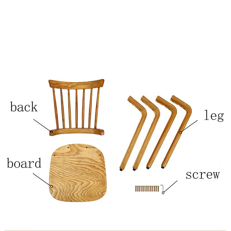 Dining Chairs Set of 2, Farmhouse Wooden Spindle Back Kitchen Chairs Solid Wood Slat Back Windsor Chair (Set of 2)