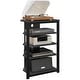 preview thumbnail 2 of 7, HOMCOM Media Stand with LED 4-Tier Audio Rack AV Media Corner Shelf with Cable Management