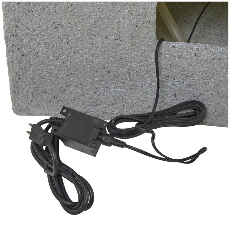 Fiberglass 4 Tier Fountain with LED Light - Light Gray - Roche River Decor