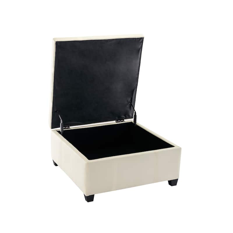 Porthos Home Jara Faux Leather Flip Top Square Storage Ottoman