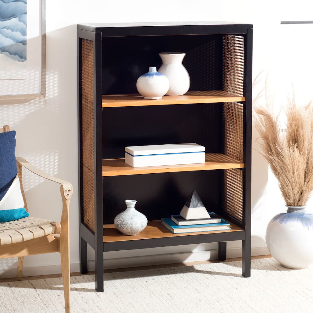 SAFAVIEH Bonita 3-Shelf Wood Back Etagere - 30" W x 14" L x 48" H - 30Wx14Dx48H
