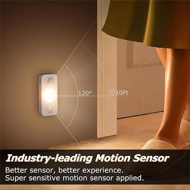 4-Pack Rechargeable Motion Sensor LED Lights,Warm Colors