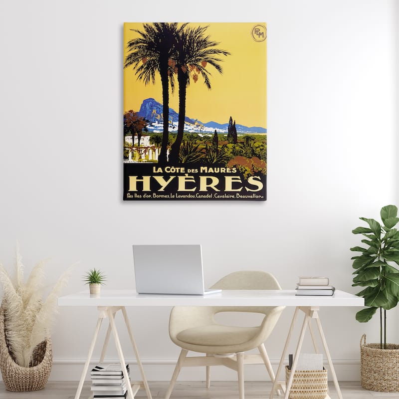 Stupell Vintage Tropical Travel Ad Canvas Wall Art Design By Marcus Jules